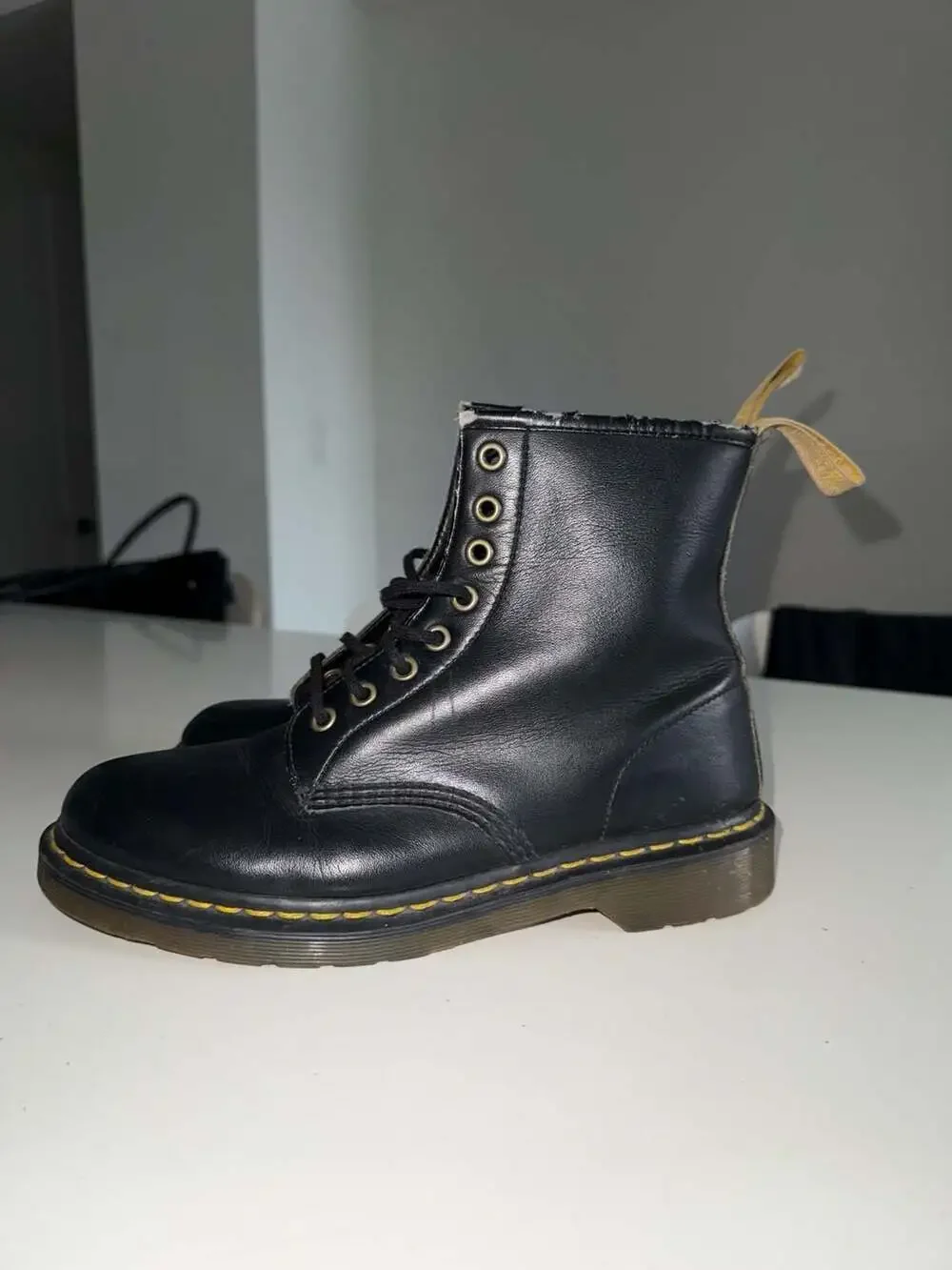 Dr. Martens 1460 Vegan 8-Eye Black Boots Size US Women's 8 / Men's 7